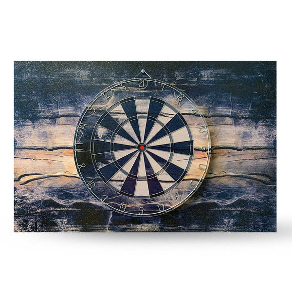 Black Wooden Dart Board + Backboard Combo