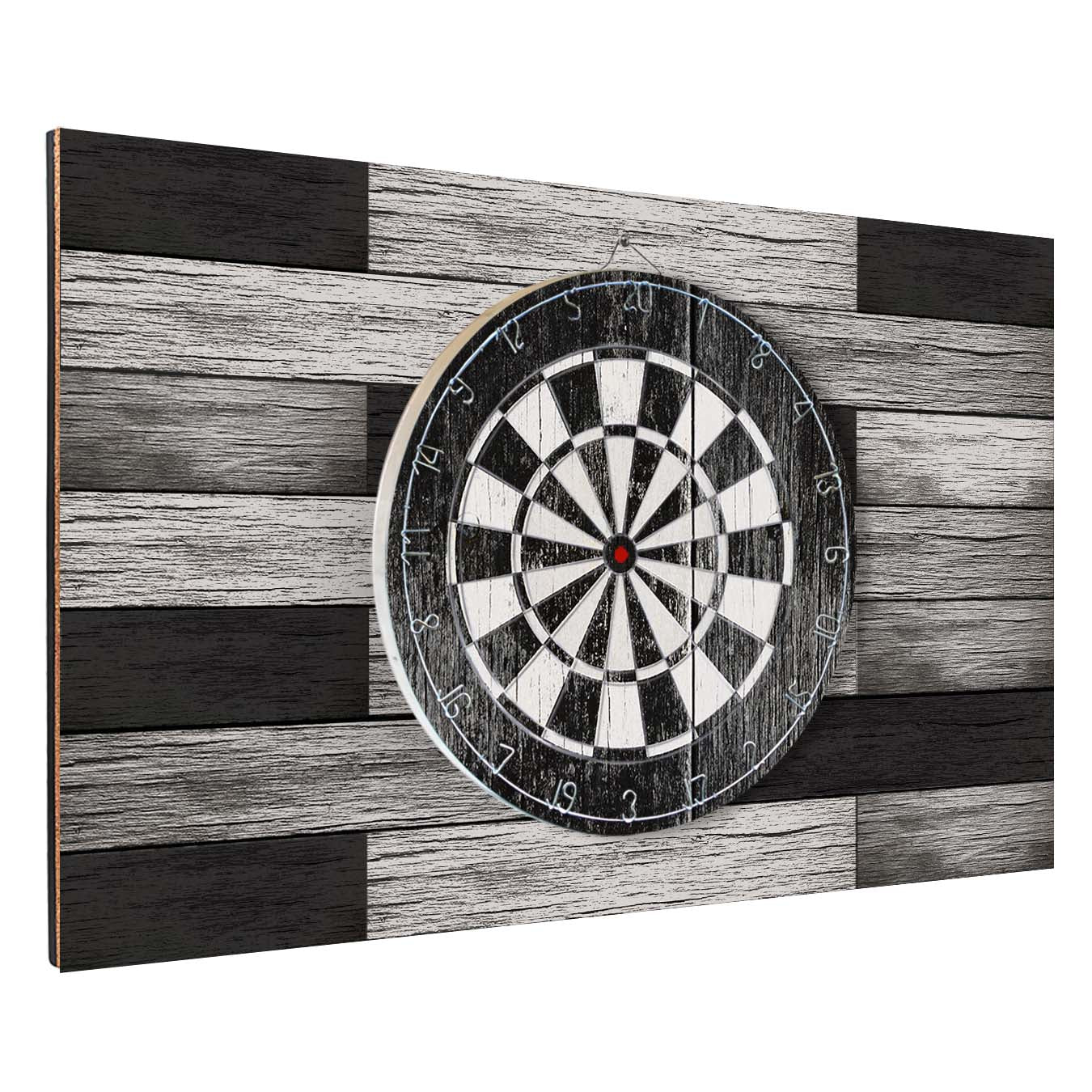 Black + White Dart Board + Backboard Combo